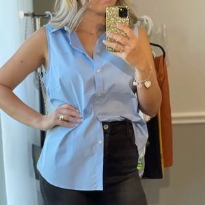 New Blue Sleeveless Lauren Ralph Lauren Shirt